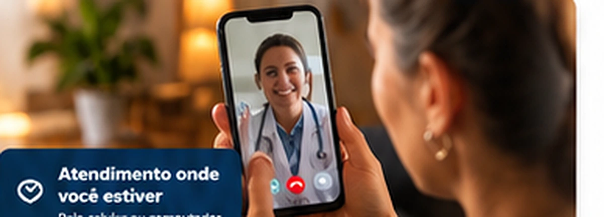 Consulta de telemedicina pelo celular